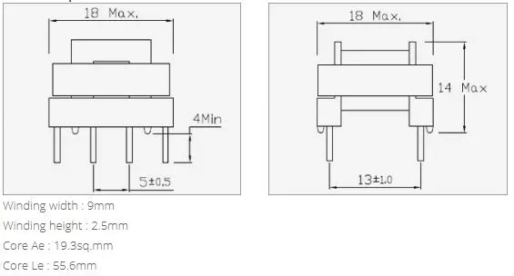 EE1605 8 pin Horizontal Bobbin