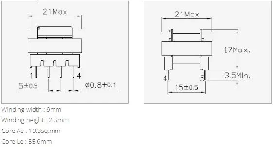 EE2005 8 pin Horizontal Bobbin